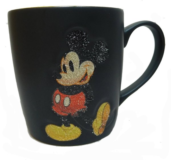 Disney Kaffeetasse Tasse Mug Pott Kaffee Disneyland Paris Minnie mit Glitzer matt