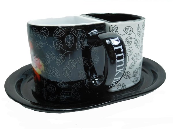 Disney Kaffeetasse Tasse Mug Pott Kaffee Becher Disneyland Paris Alice im wunderland 2er Set …