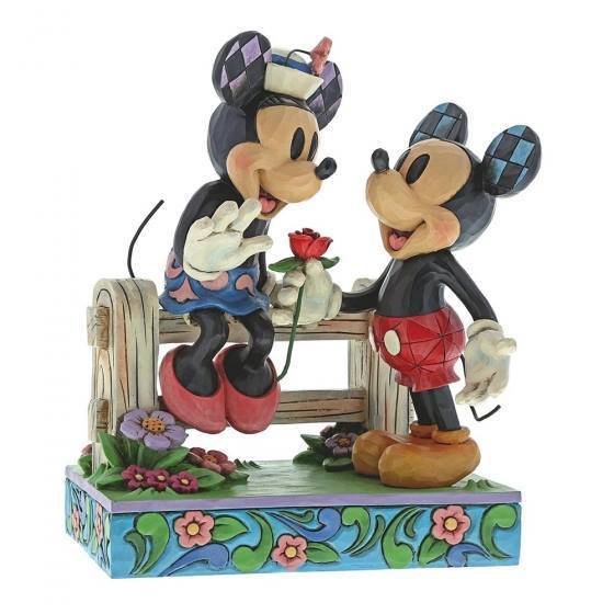 disney Enesco Traditions Jim Shore Mickey & Minnie Mouse Romantisch mit rose