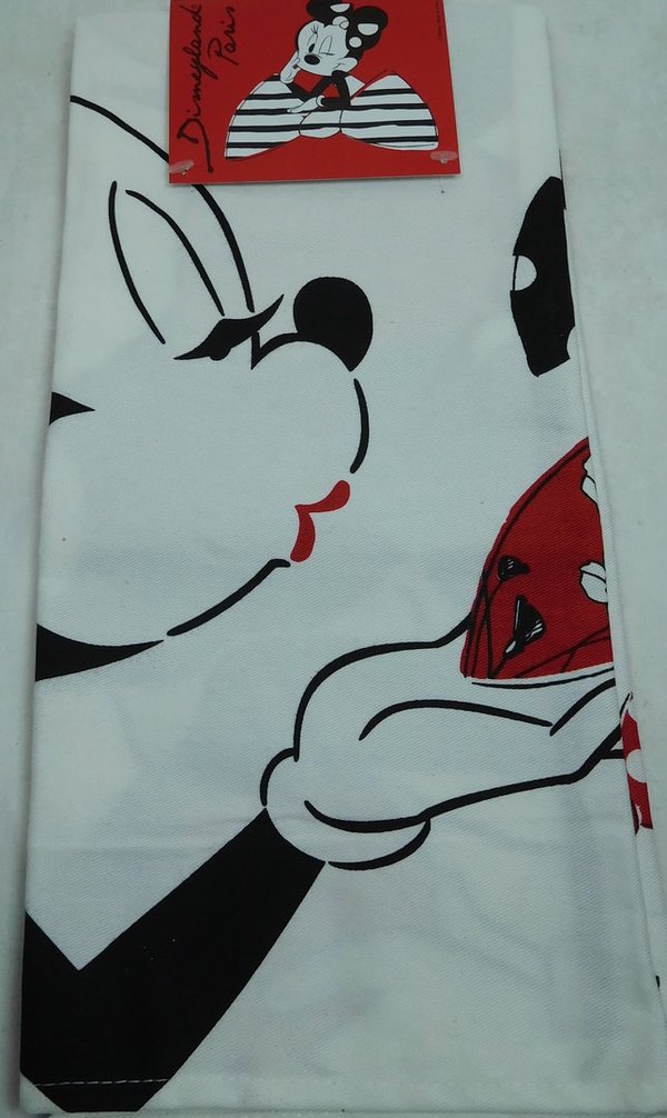 Disney Handtuch Geschirrtuch Tuch Towels Minnie Mouse Retro Style rot weiß