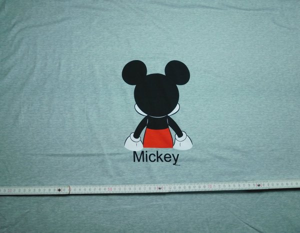 Baumwolljersey Disney Panel Mickey Maus Who Me? grau