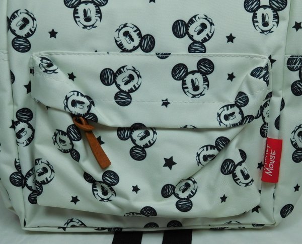 Disney Rucksack VADOBACK : Mickey Mouse weiß mit schwarzen Köpfen