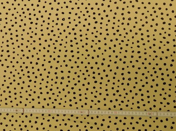 French Terry Sommersweat Dots schwarz natur