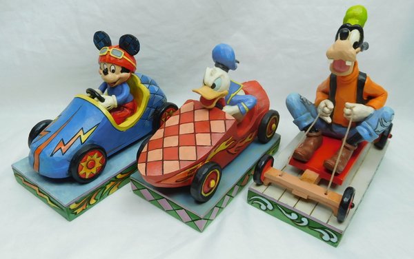 3-teiliges Set Mickey Goofy & Donald als Racer
