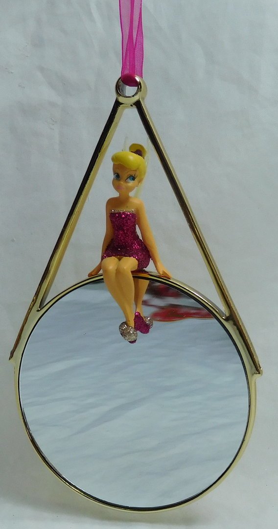 Disneyland Paris Weihnachtsbaumschmuck Ornament Tinker Bell auf dem Spiegel