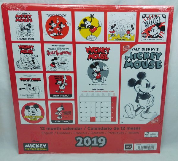 Grupo Erik Editores cp19022 - Kalender 2019 Disney Mickey 90 Anniversary, 30 x 30 cm