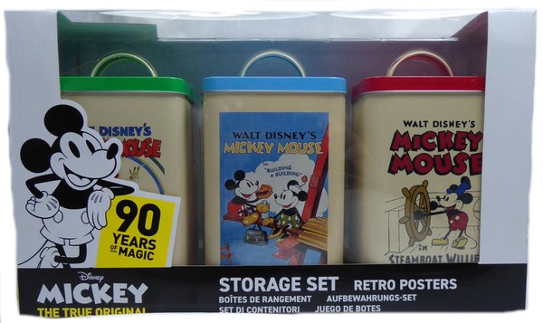 Disney Funko Aufbewahrungsdosen 90 Jahre Mickey Mouse Set mit 3 Stück