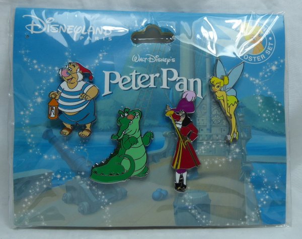 Pin Trade 2019 Disneyland Paris : Peter Pan Tic Toc Smee Capt. Hook Tinker Bell Set