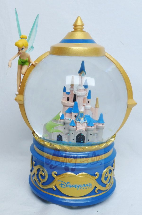 Disney Disneyland Paris Schneekugel mit Musik Tinker Bell mit Schloss