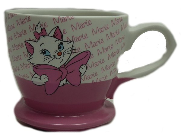 Disney Disneyland Paris MUG Tasse Kaffeetasse Teetasse auf "Untertasse" Marie Aristocats