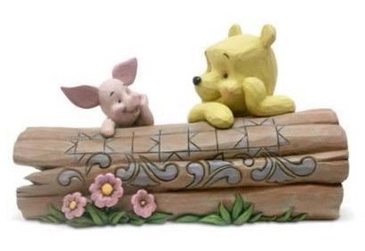 Disney Enesco Traditions Figur Jim Shore : Winnie Pooh & Piglet am Baumstamm