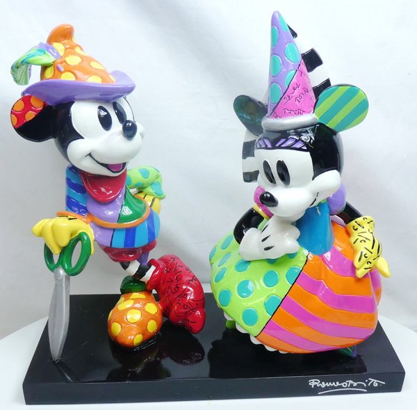 Figurine Disney Enesco Romero Britto : Mickey et Minnie Mouse Chevalier et Miss