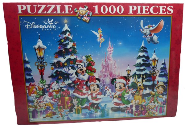 Disney Disneyland Paris Puzzle 1000 Teile Weihnachten mit Goofy Pluto Mickey Minnie Donald und mehr