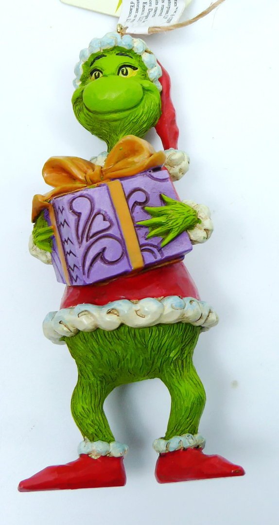 Figur Traditions Shore Weihnachtsbaumanhänger Der Grinch 6004067 mit Geschenk
