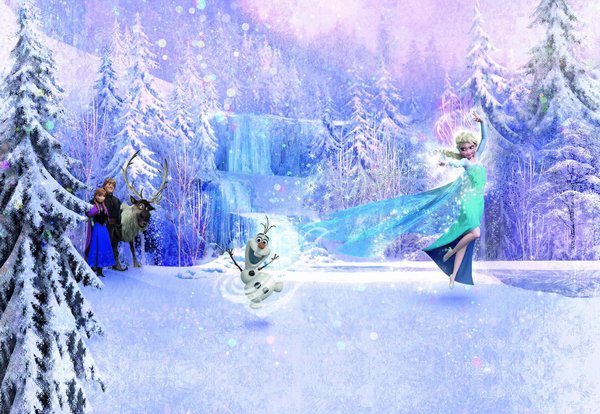 Disney Komar Fototapete : Frozen eiskönigin anna Elsa Olaf im Königreich Arendelle