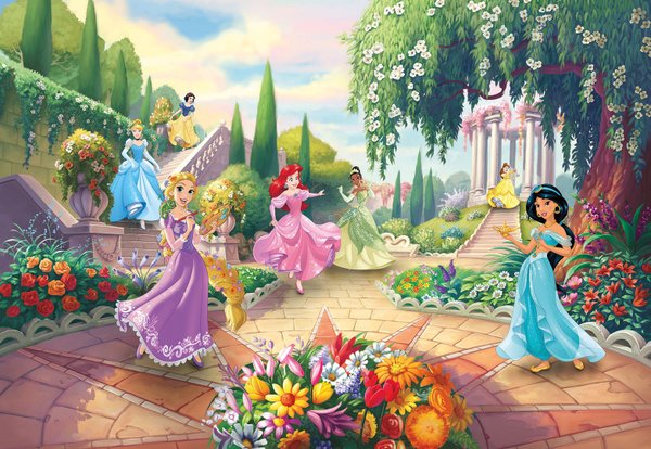 Disney Komar Fototapete : Prinzessinen im Park