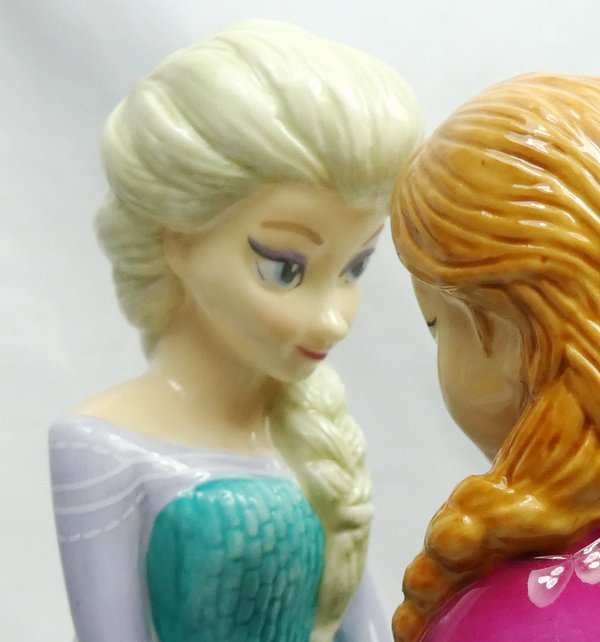 Disney Figur English Ladies Porzellan mit 24k Gold Anteil : Anna & Elsa Eiskönigin Sister Forever