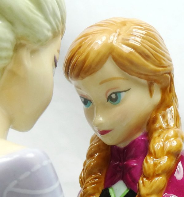 Disney Figur English Ladies Porzellan mit 24k Gold Anteil : Anna & Elsa Eiskönigin Sister Forever