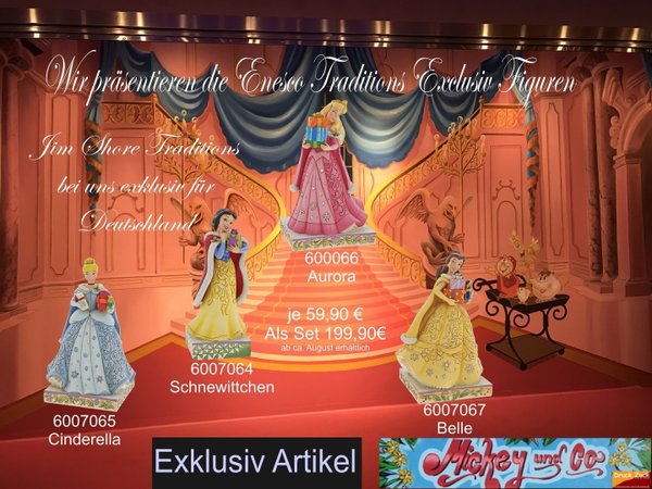 Disney Enesco Traditions Jim Shore Figur Prinzessin Set mit 4 ( Exclusiv Figur)