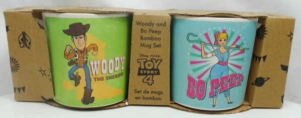 Disney Enesco Enchanting Becher aus Bambus Set Toy Story 4 Woody und Bo Peep