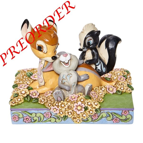 Disney Enesco Traditions Jim Shore  Bambi and Friends in Flowers 6008318