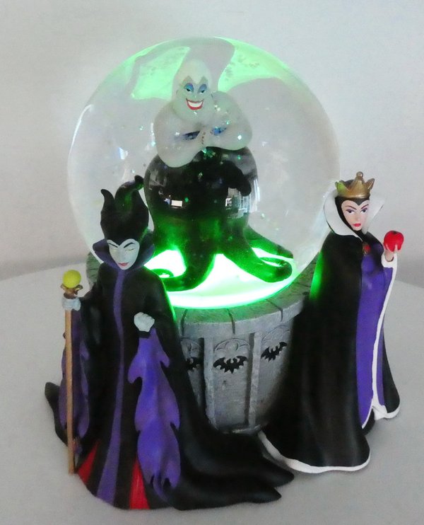 Disney Enesco Department 56 Snow Globe Villain The Evil Queen, Ursula & Maleficent 6007136