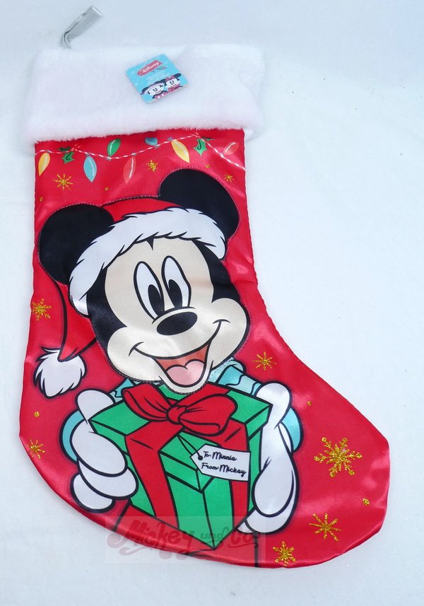 Disney Weihnachten Weihnachtssocke Kaminsocke DN7205 19"  45cm  : Mickey Mouse mit Plüschrand