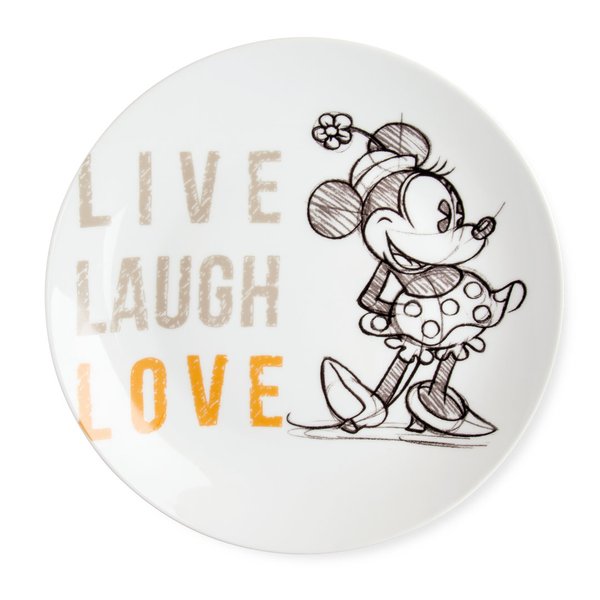 Disney Egan Geschirr LIVE LAUGH LOVE : Speiseteller Teller Minnie Mouse gelb