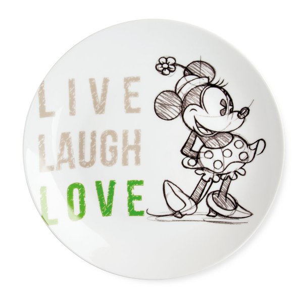 Disney Egan Geschirr LIVE LAUGH LOVE : Speiseteller Teller Minnie Mouse grün