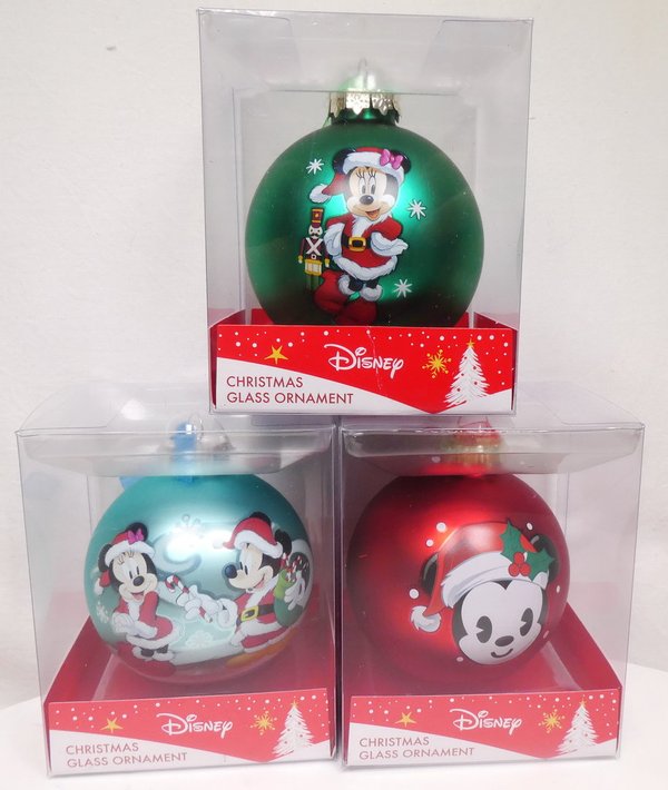 Disney Kurt S Adler Ornament Weichnachtsbaumanhänger Mickey Minnie im Set mit 3 Stück