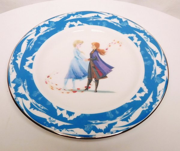 Porzellan Figur Kuchen Teller Dessertteller Frozen Eiskönigin II Elsa & Anna