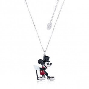 Disney Mickey Mouse 90 Jahre weiß vergoldete Showman Halskette