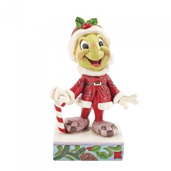 Disney Enesco Traditions Jim Shore : 6008986 Noël Pinocchio Jiminy Cricket en Père Noël