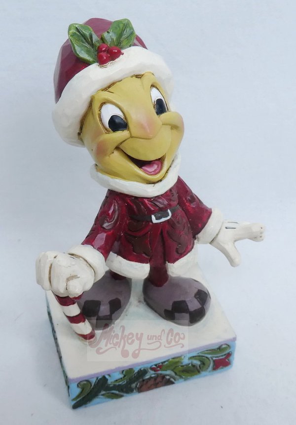 Disney Enesco Traditions Jim Shore : 6008986 Noël Pinocchio Jiminy Cricket en Père Noël