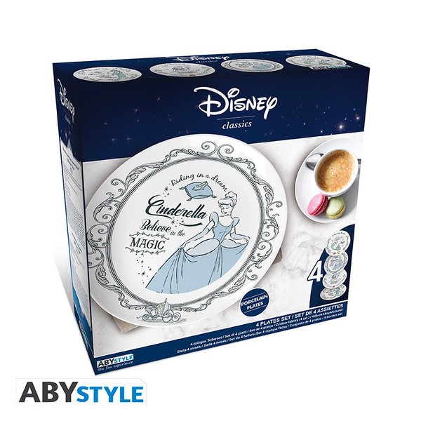 Disney ABYstyle Porzellan Set mit 4 Tellern Prinzessinen