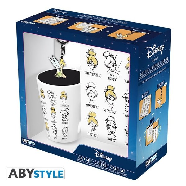 Disney ABYstyle Tass MUGs 250 ml + Notizbuch + Schlüsselring : Tinker Bell / Glöckchen