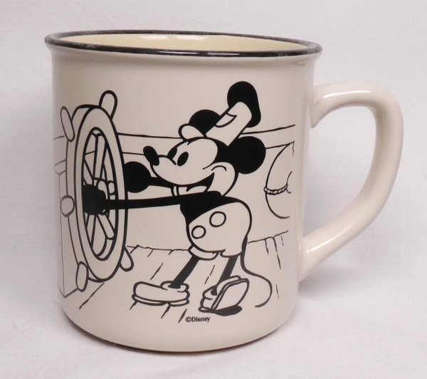 Disney Gedalabels Tasse MUG Pott Mickey in Steamboat Willie Vintage