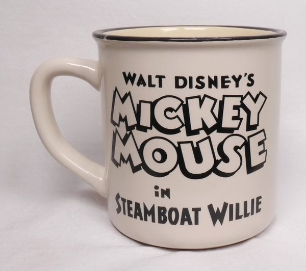 Disney Gedalabels Tasse MUG Pott Mickey in Steamboat Willie Vintage