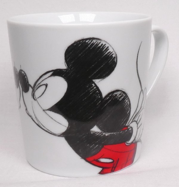 Disney Gedalabels Tasse MUG Pott Mickey Kiss Sketch rot 350ml