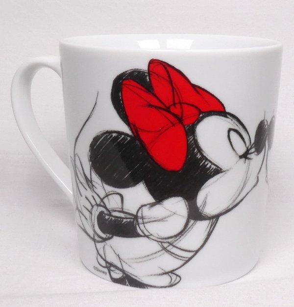 Disney Gedalabels Tasse MUG Pott Mickey Kiss Sketch rot 350ml