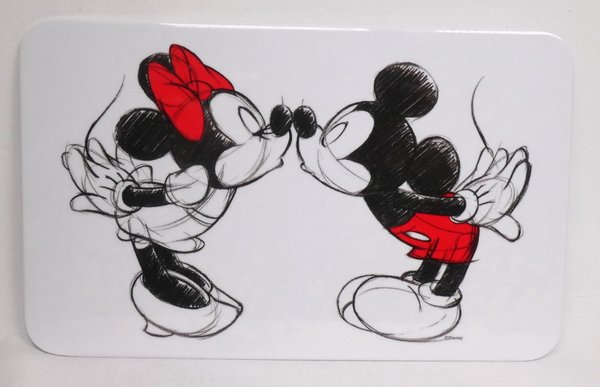 Disney Gedalabels Frühstücksbrettchen Mickey Kiss Sketch rot