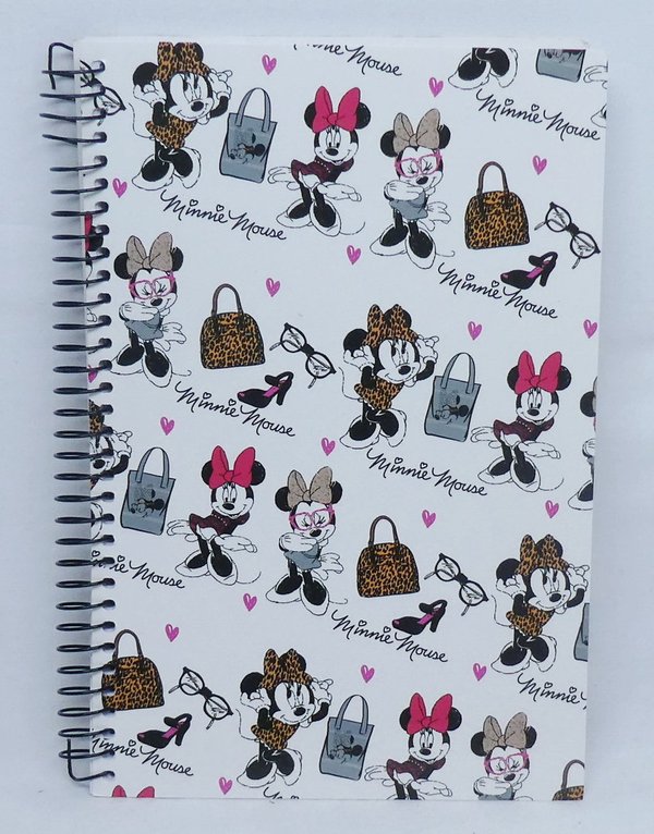 Disney Karactermania Notitzbuch Notizheft Notitzblock : Minnie Mouse weiß Ringbuch