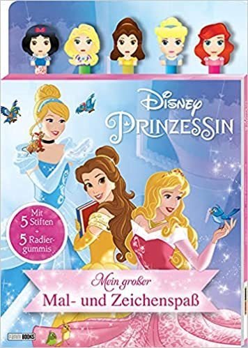 Disney Prinzessin: Mein großer Mal- und Zeichenspaß: Malblock mit 5 Stiften und 5 Radiergummis Tasch