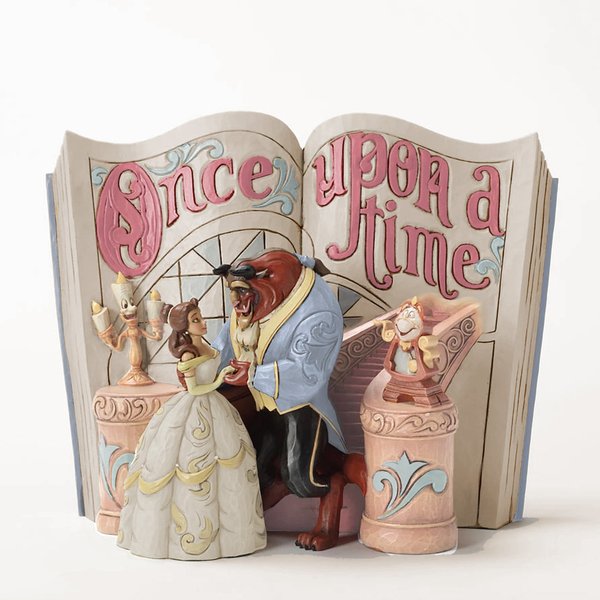 Disney Enesco Jim Shore Traditions 4062948 Livre d'histoires La Belle et la Bête White Woodland sign