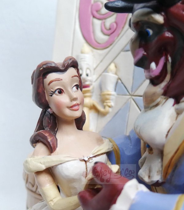 Disney Enesco Jim Shore Traditions 4062948 Storybook Beauty and the Beast White Woodland signed