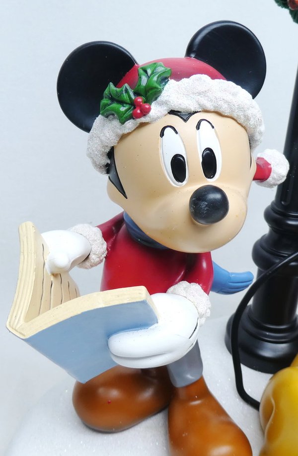 Disney Costco Exclusiv Mickey Minnie und Pluto singend unter der Laterne. Mit Licht & Musik
