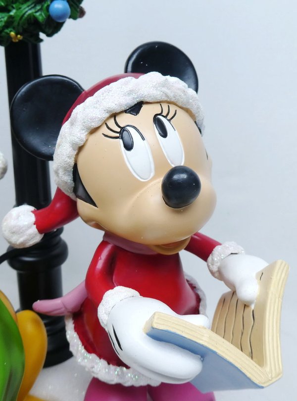 Disney Costco Exclusiv Mickey Minnie und Pluto singend unter der Laterne. Mit Licht & Musik