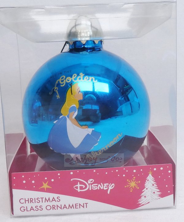 Disney Kurt S Adler Ornament Weinachtsbaumanhänger Glas Alice blau