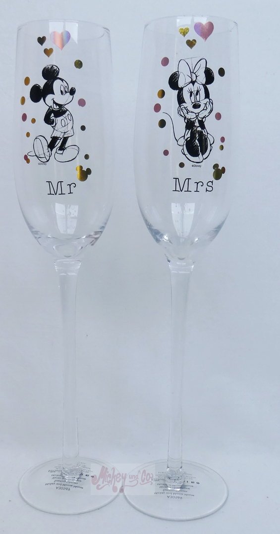 Disney Enesco Enchanting Household Glasses : A30569 Verres à Champagne Mickey & Minnie