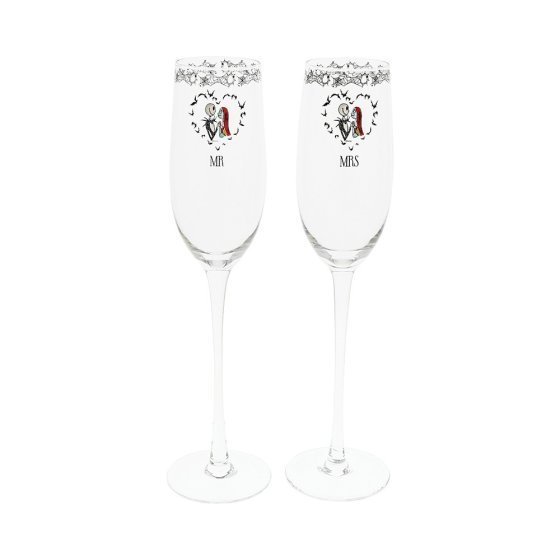 Disney Enesco Enchanting Household Glasses: A30631 Champagne Glasses Nightmare before Christmas